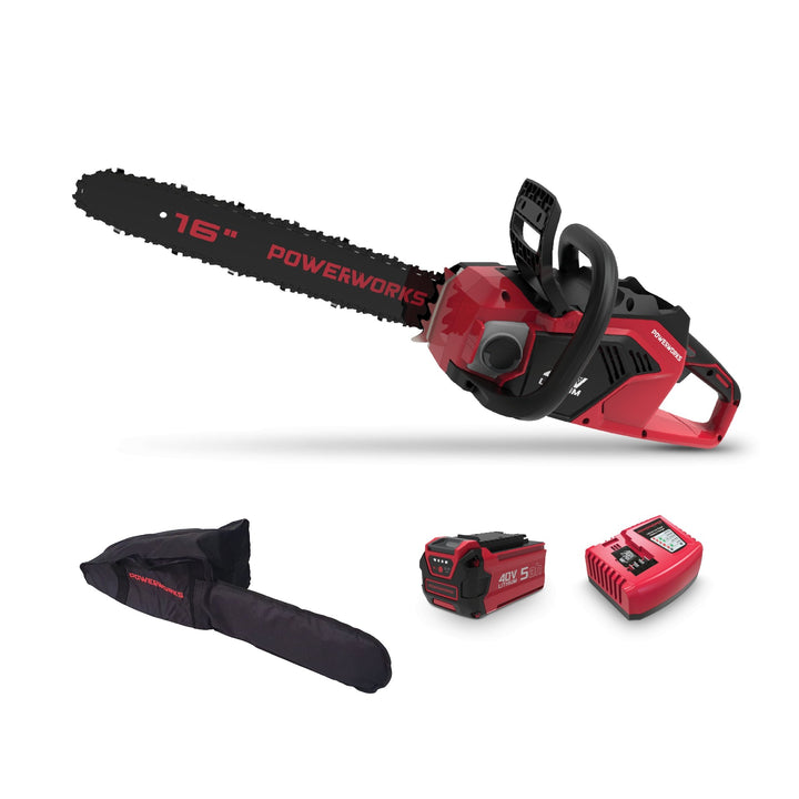 Powerworks 40V 16''/40cm chainsaw 5ah kit - Solo New Zealand