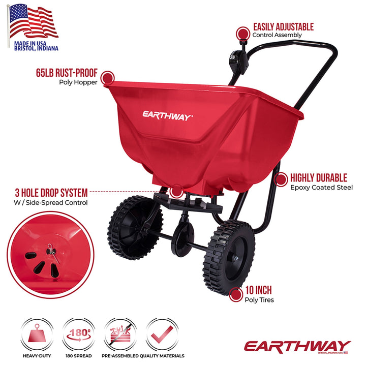 Earthway residential broadcast walk-behind seed & fertiliser spreader 29kg - Solo New Zealand