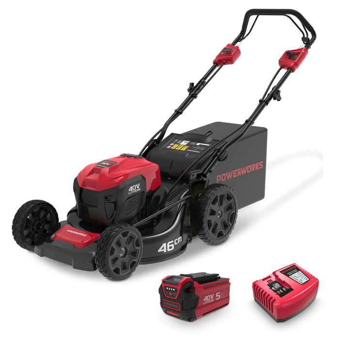 Powerworks 40V 18''/46cm self-propelled lawnmower 5ah kit - Solo New Zealand