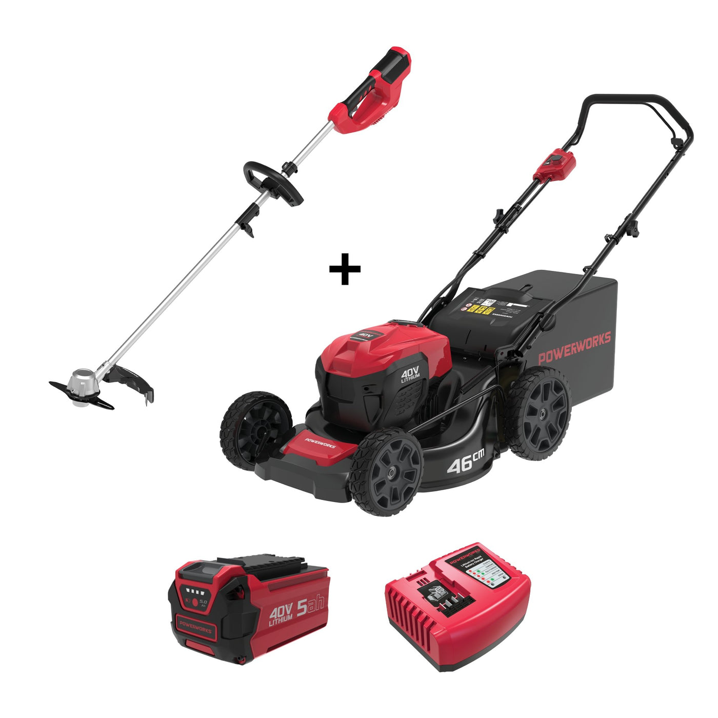 Powerworks 40V HP lawnmower and trimmer/brushcutter combo - Solo New Zealand